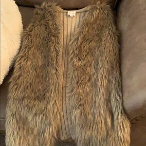 Juniors Faux Fur Sweater Vest